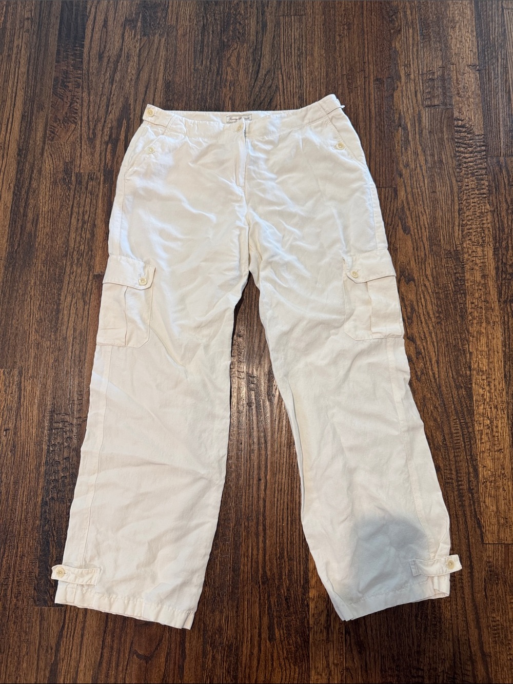 Cargo Linen & Silk Blend Pants with Utility Pockets